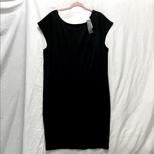 NWT ❤️ Perfect LBD! Lane Bryant Black Cap Sleeve Sheath Dress, Flattering Seams